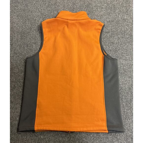 LL Bean Men's Medium Orange/Gray Fleece Lined Vest Pockets Logo Outdoor Hike - Picture 6 of 6